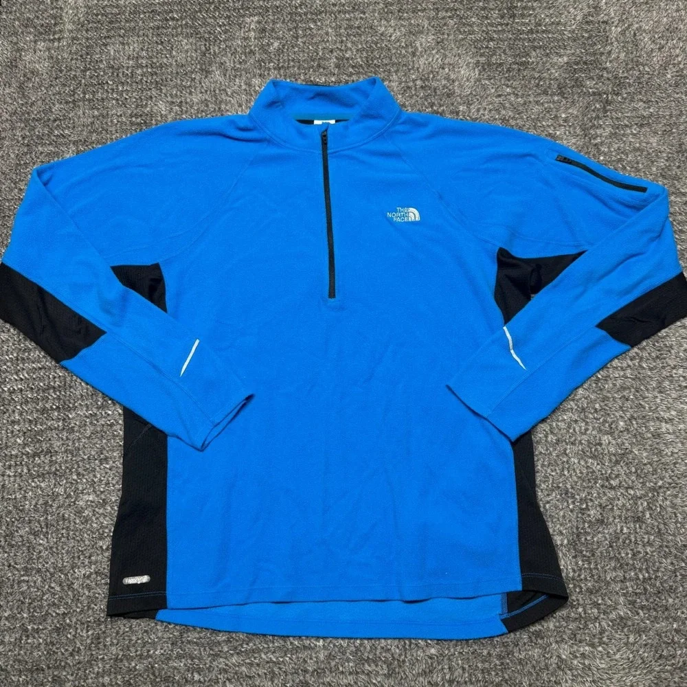 The‎ North Face Mens Flight Series Pullover XL Blue Black 1/4 Zip Fleece